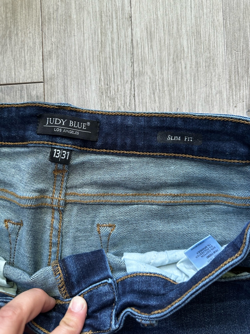 Judy Blue Slim Fit Straight‎ Leg Dark Wash Jeans Size 13/31 - Picture 4 of 9